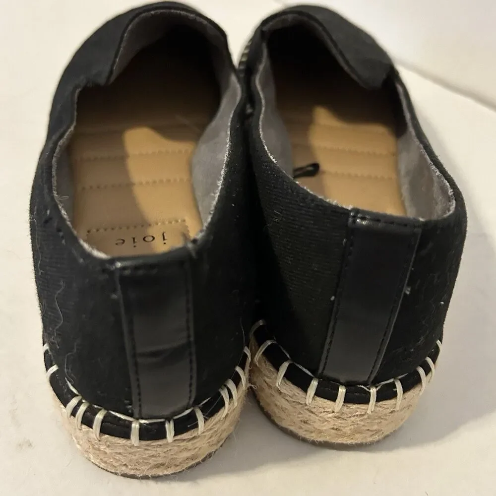 Joie Cara Espadrille Slip On Shoes Black Womens 8 Coastal Cruise Travel Boho